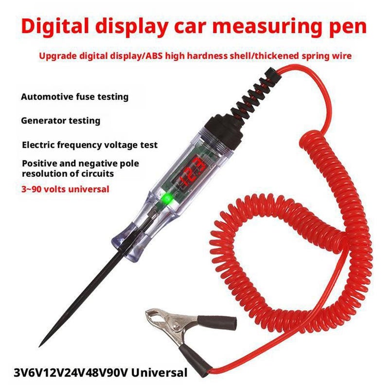 Relay Tester, Automotive Digital Fuse Tester with LED Display, 3-48V Circuit for Car Truck Boat, Voltmeter Test Pen with Piercing Probe, 1.2M Spring Cable for Electrical Diagnostics - Image 5